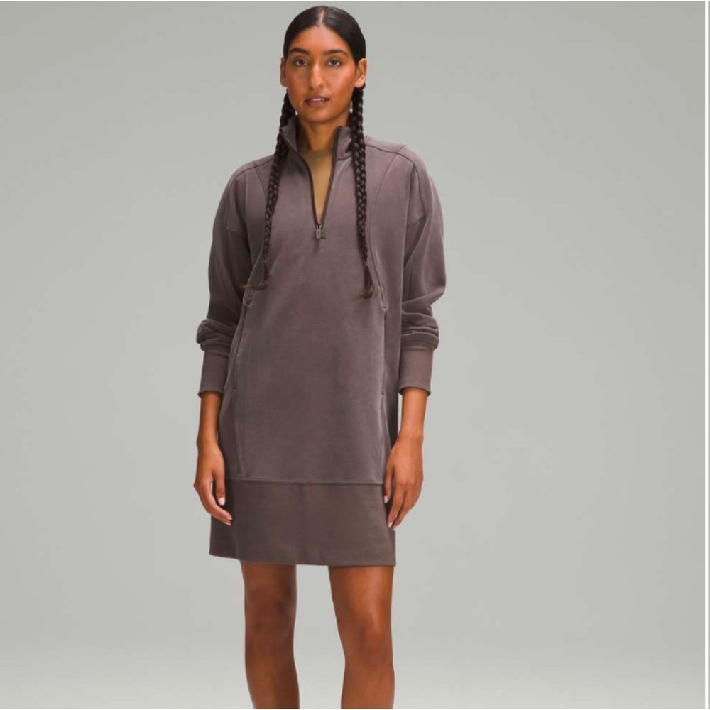 lululemon sofstreme long sleeve zip dress size 4